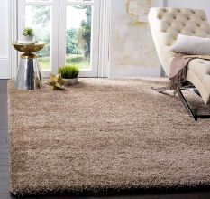 Modern Beige Shaggy Hall Rug